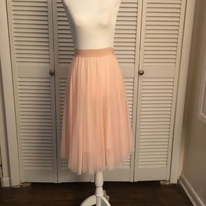 Pink mesh pleated ballet skirt NWT